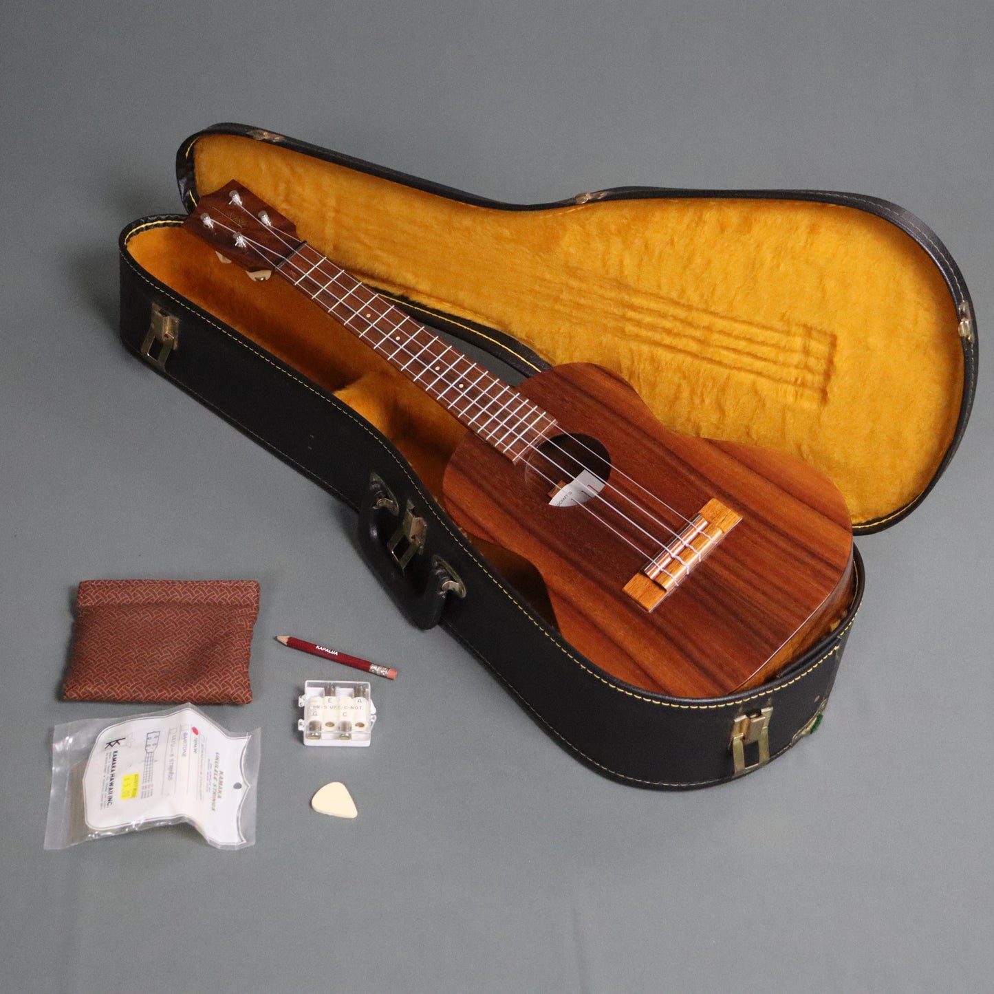 MINTY 1980's Kamaka White Label Solid Koa Tenor Ukulele w' Case Candy! Professional Uke
