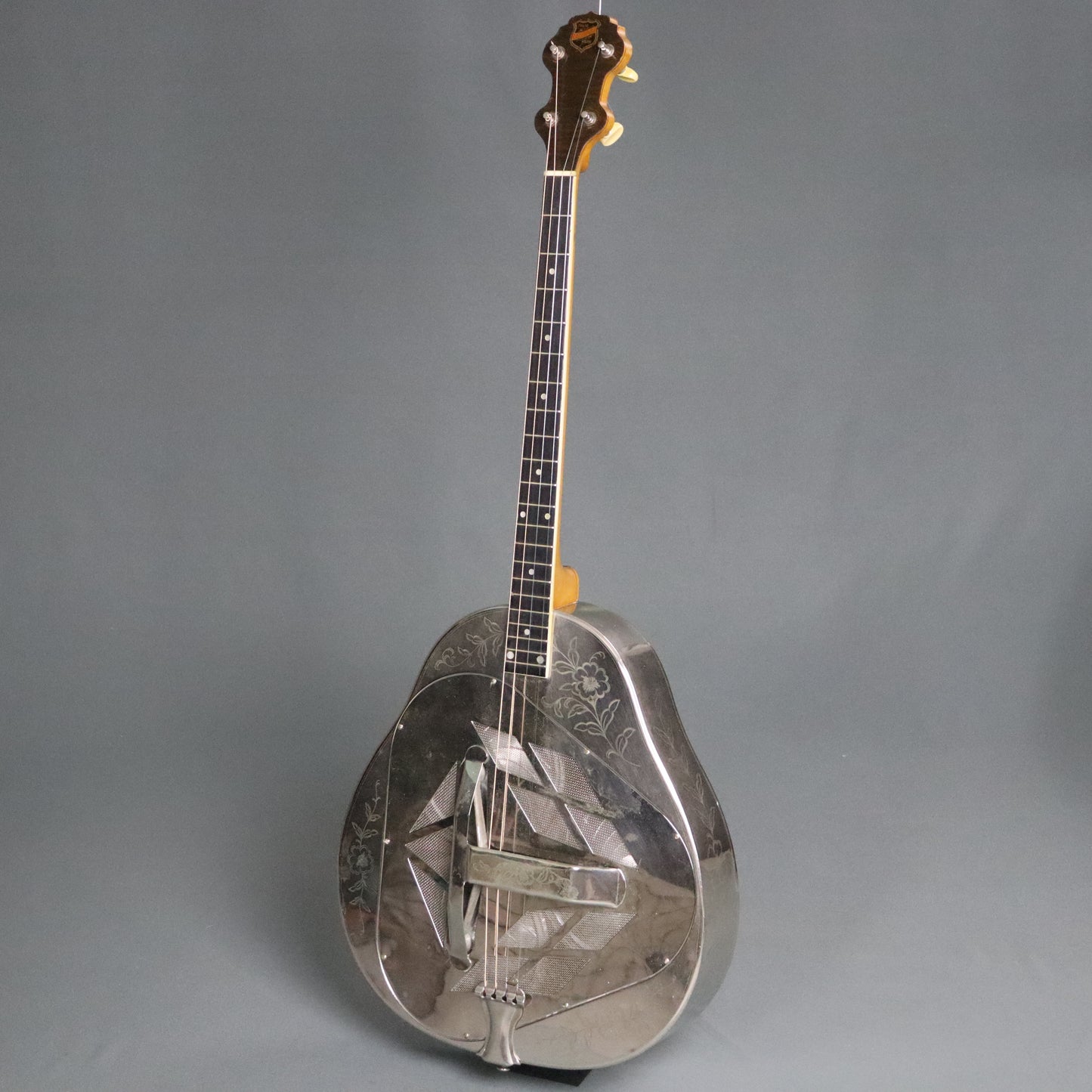 1929 National Style 2 Tricone Tenor Guitar Wild Rose Engraved Resonator