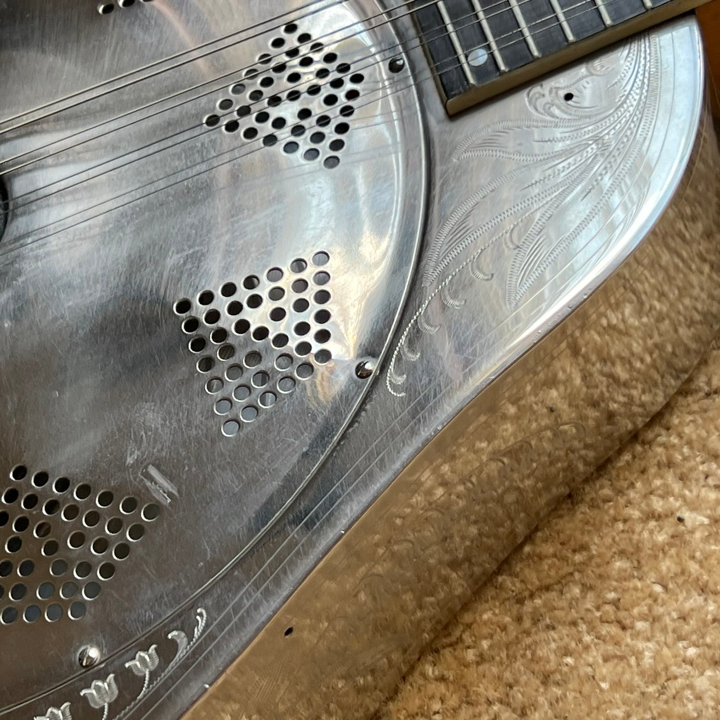 1937 National Style 3 Single Cone Mandolin w' Calton Flight Case Lilly of the Valley