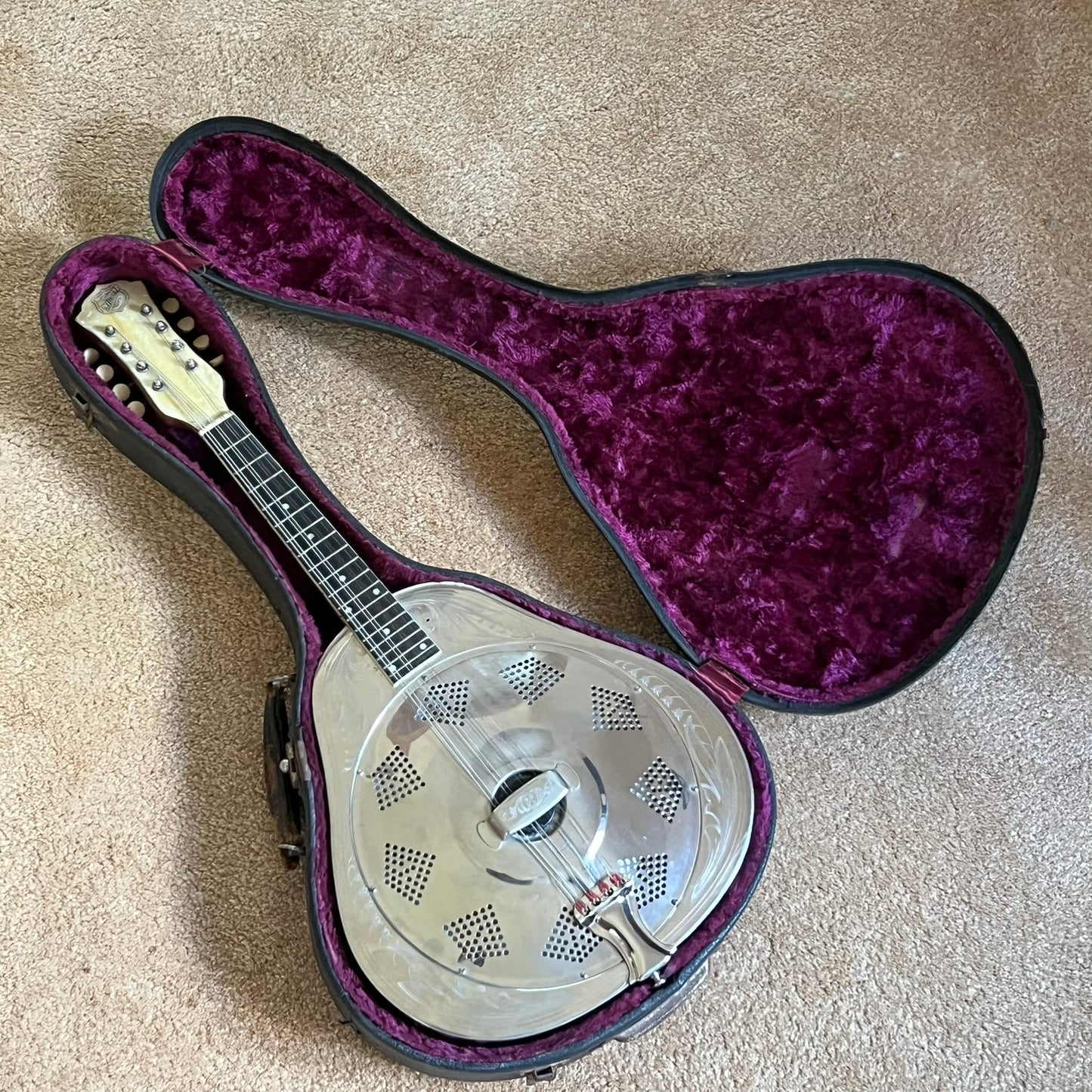 1937 National Style 3 Single Cone Mandolin w' Calton Flight Case Lilly of the Valley