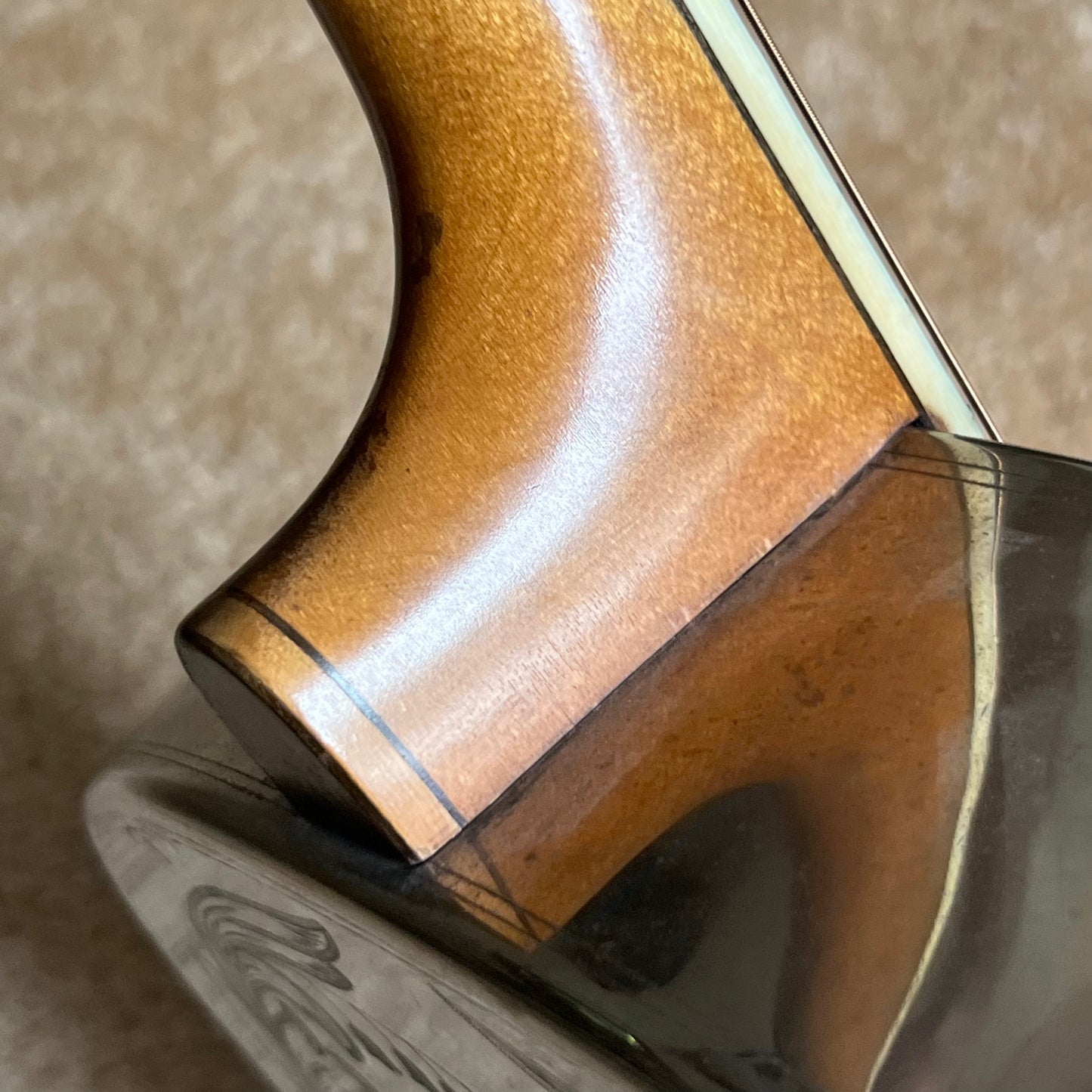 1931 National Style 3 Single Cone Tenor Four String Guitar w' Calton Flight Case Lilly of the Valley