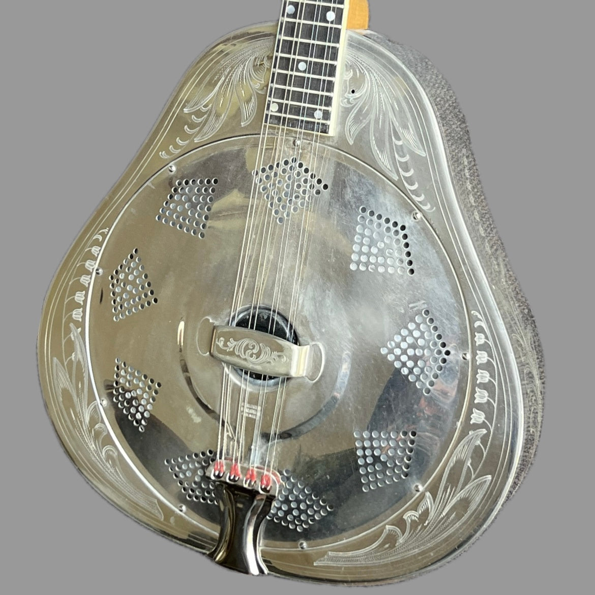 1937 National Style 3 Single Cone Mandolin w' Calton Flight Case Lilly of the Valley
