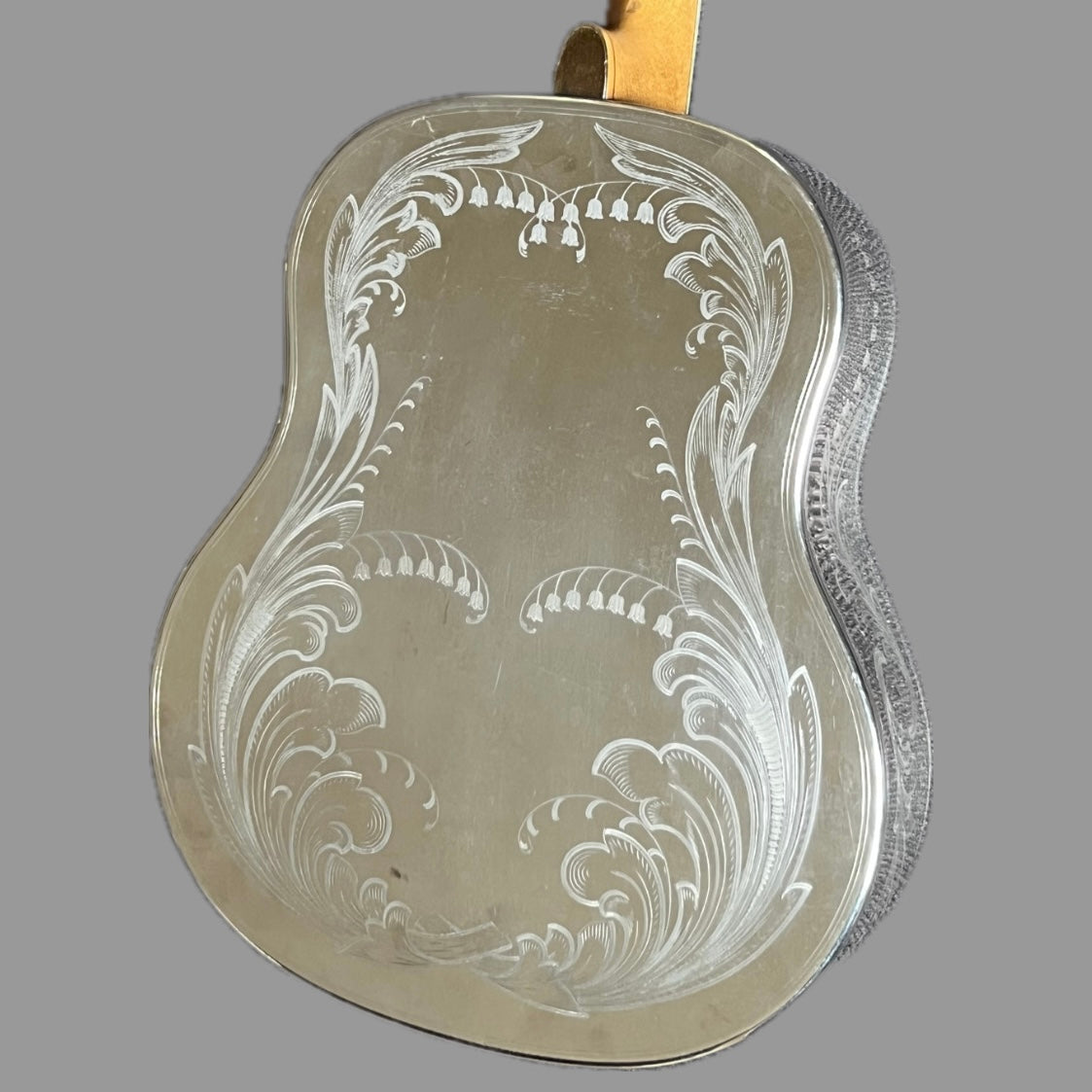 1931 National Style 3 Single Cone Tenor Four String Guitar w' Calton Flight Case Lilly of the Valley