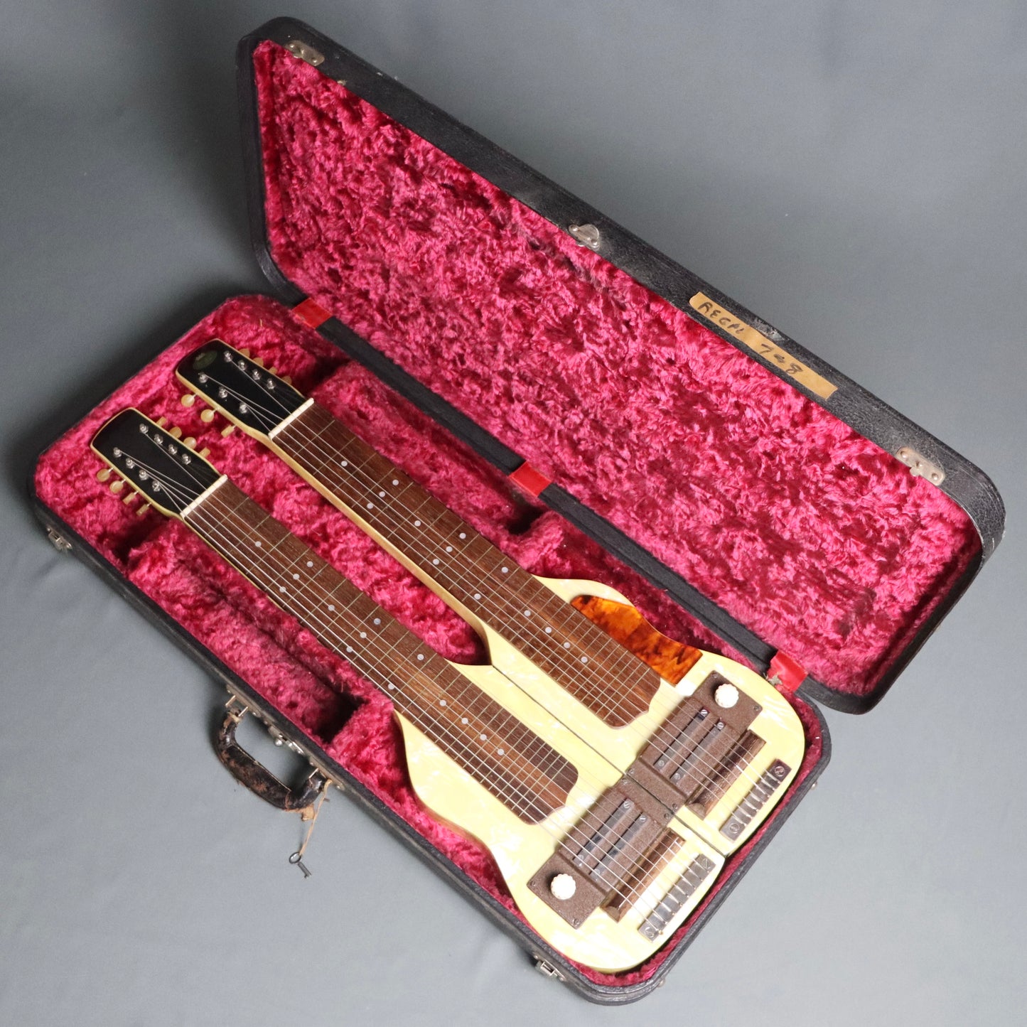 Regal Double Neck 7 8 String Lap Steel Electric Hawaiian Guitar Doubleneck