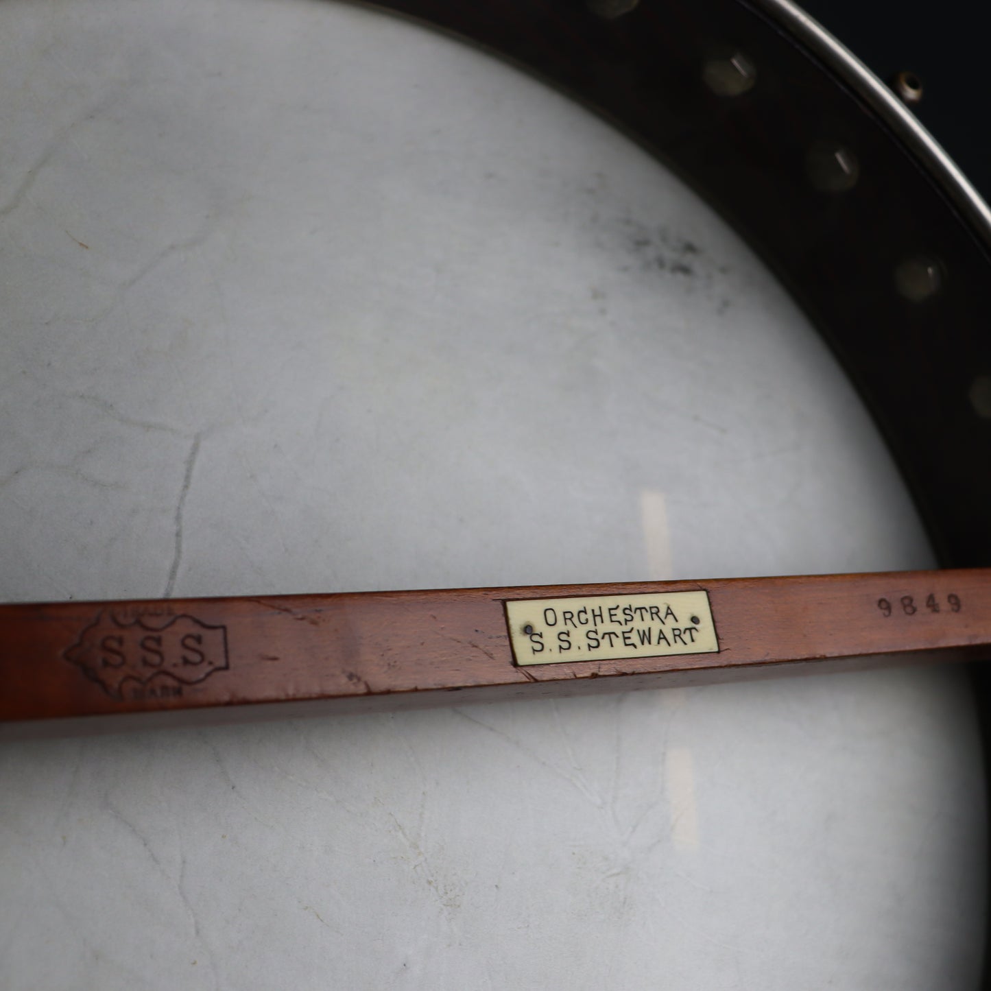 1890s Vintage SS Stewart 5-string Orchestra SSS BANJO 13” German Silver Rim
