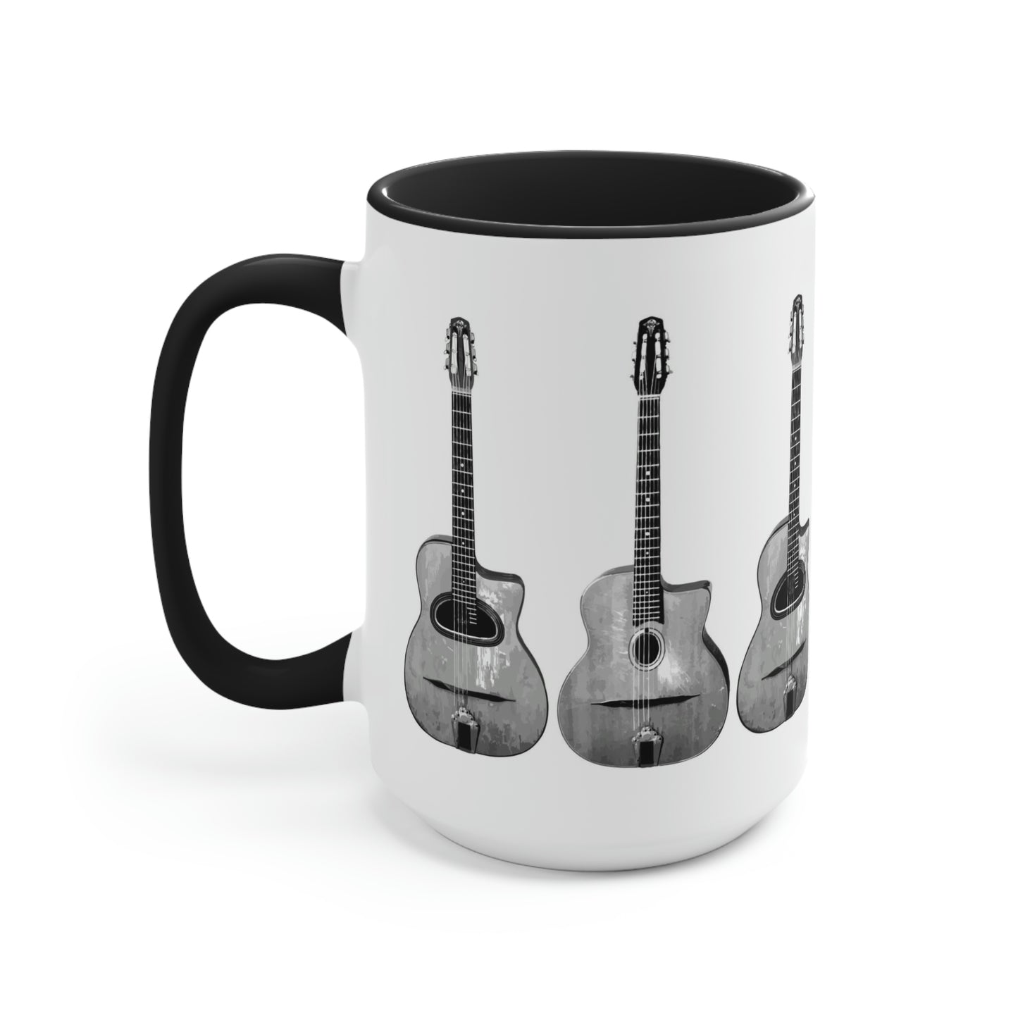 Selmer Guitar Black Accent Gypsy Jazz Mug 11oz. and 15oz.