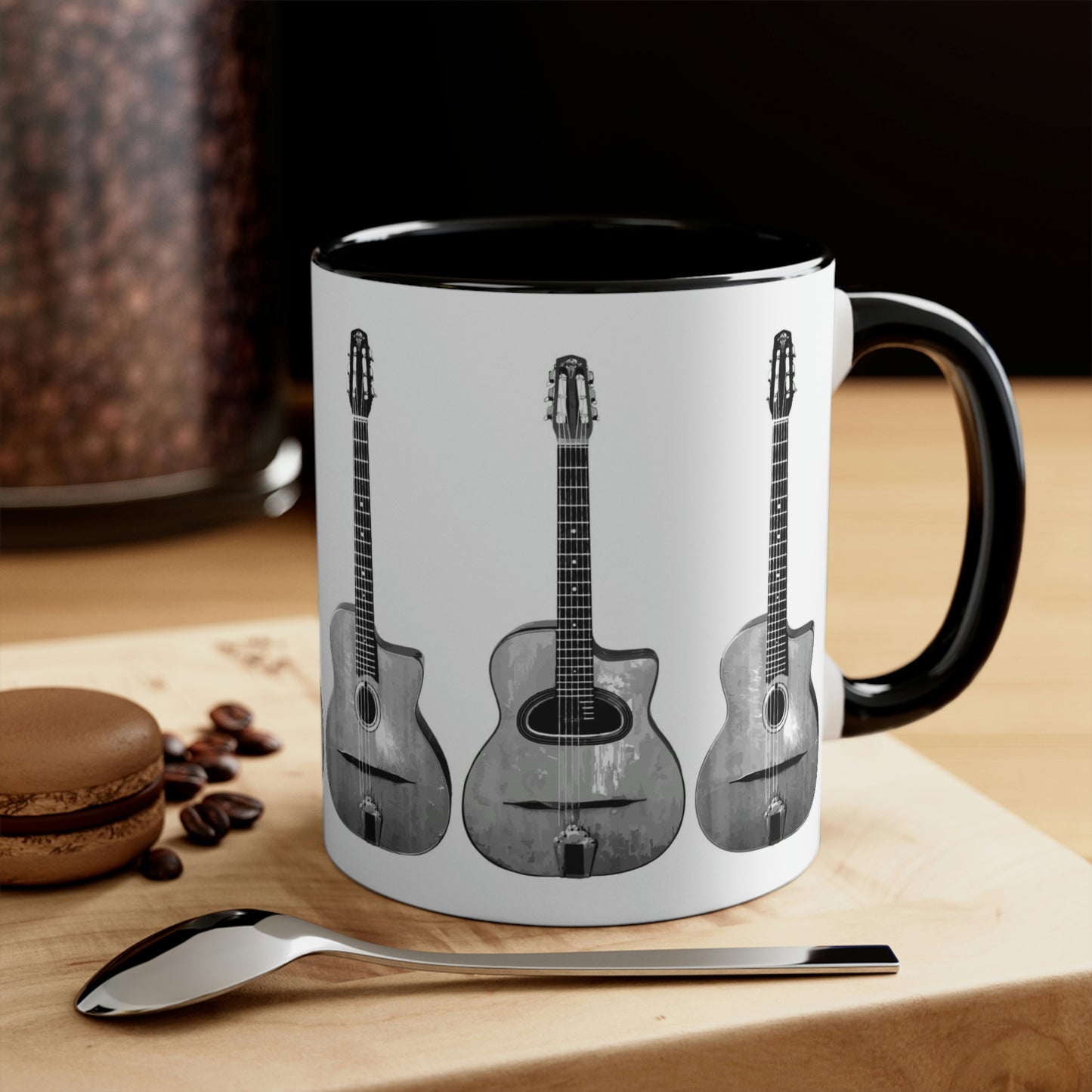 Selmer Guitar Black Accent Gypsy Jazz Mug 11oz. and 15oz.