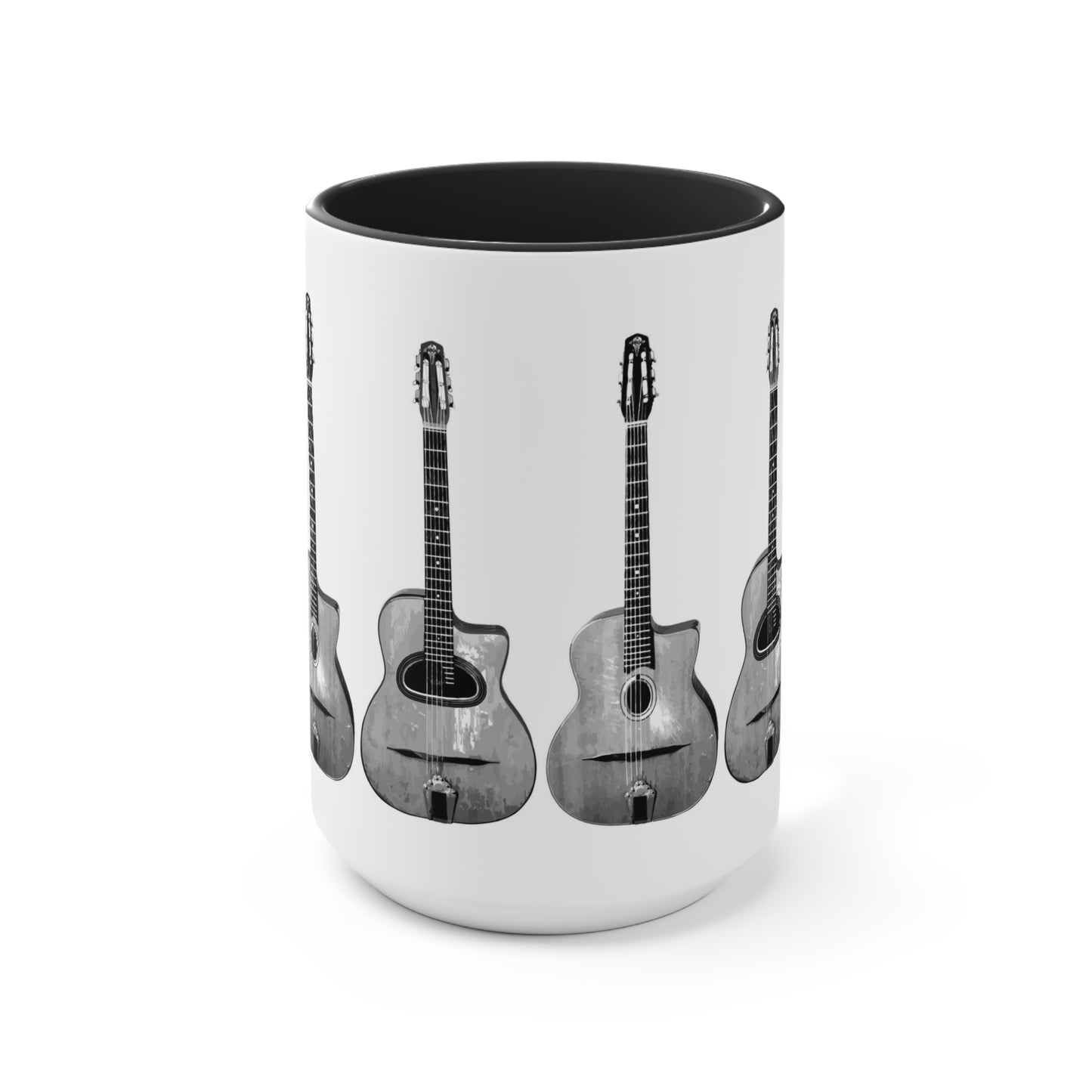 Selmer Guitar Black Accent Gypsy Jazz Mug 11oz. and 15oz.