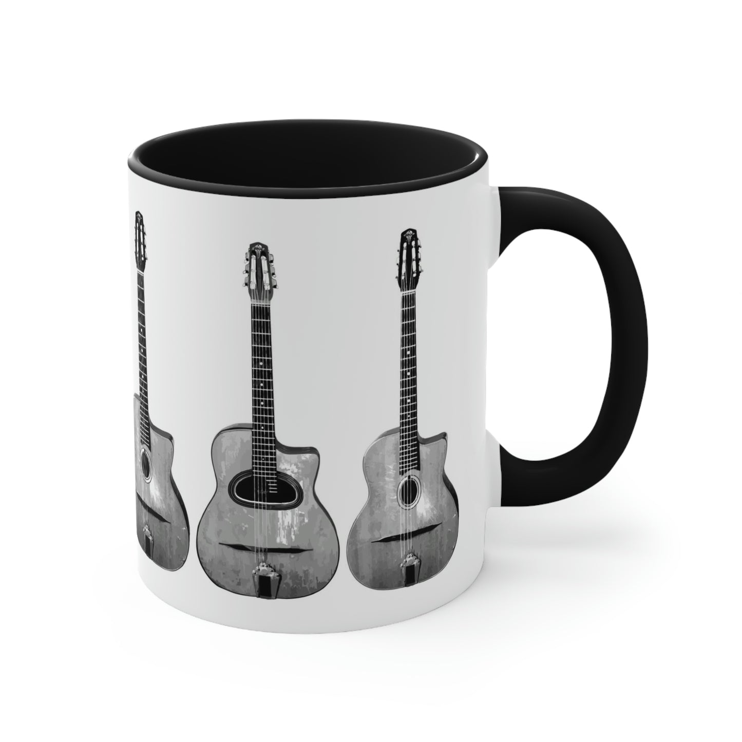 Selmer Guitar Black Accent Gypsy Jazz Mug 11oz. and 15oz.