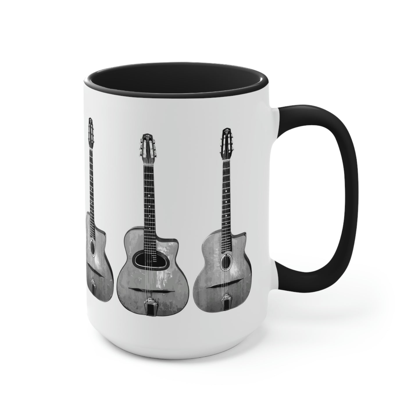 Selmer Guitar Black Accent Gypsy Jazz Mug 11oz. and 15oz.