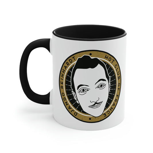 Django Reinhardt - Hot Club of France Black Accent Gypsy Jazz Coffee Mug 11oz. and 15oz.