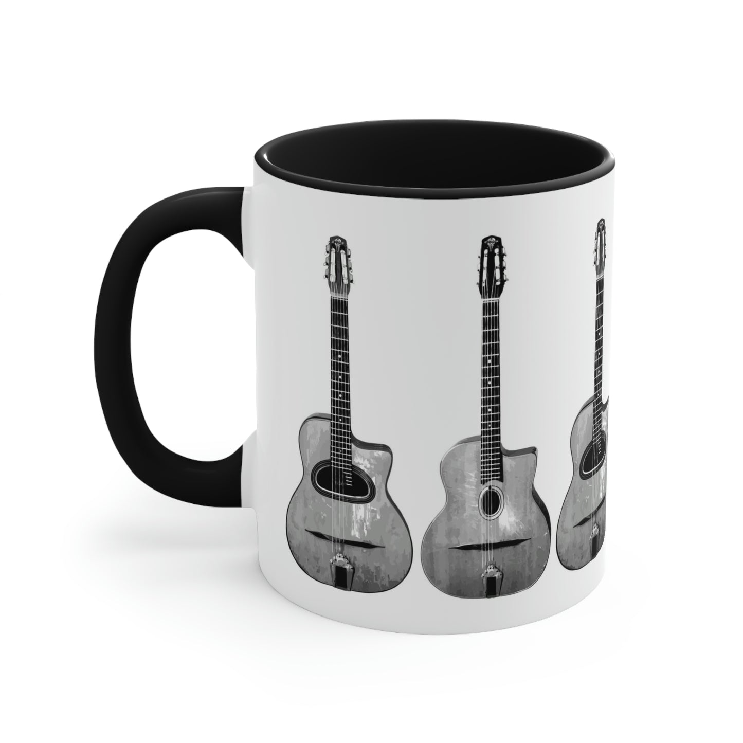 Selmer Guitar Black Accent Gypsy Jazz Mug 11oz. and 15oz.